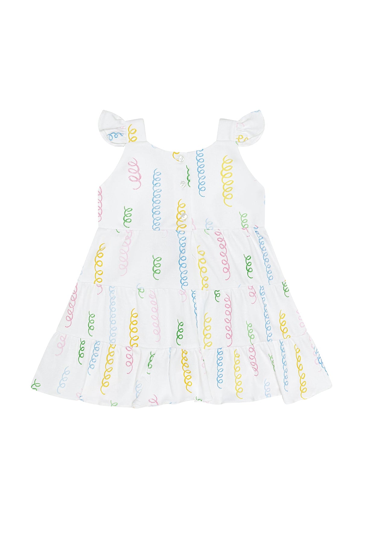 Spirals Print Ruffle Dress - HoneyBug 