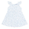 Blue Bunny Toile Ruffle Dress