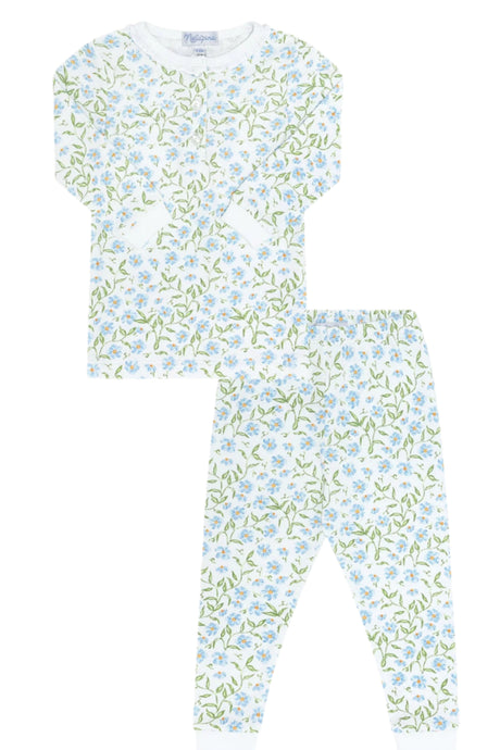 Blue Vines Print Pajama - HoneyBug 