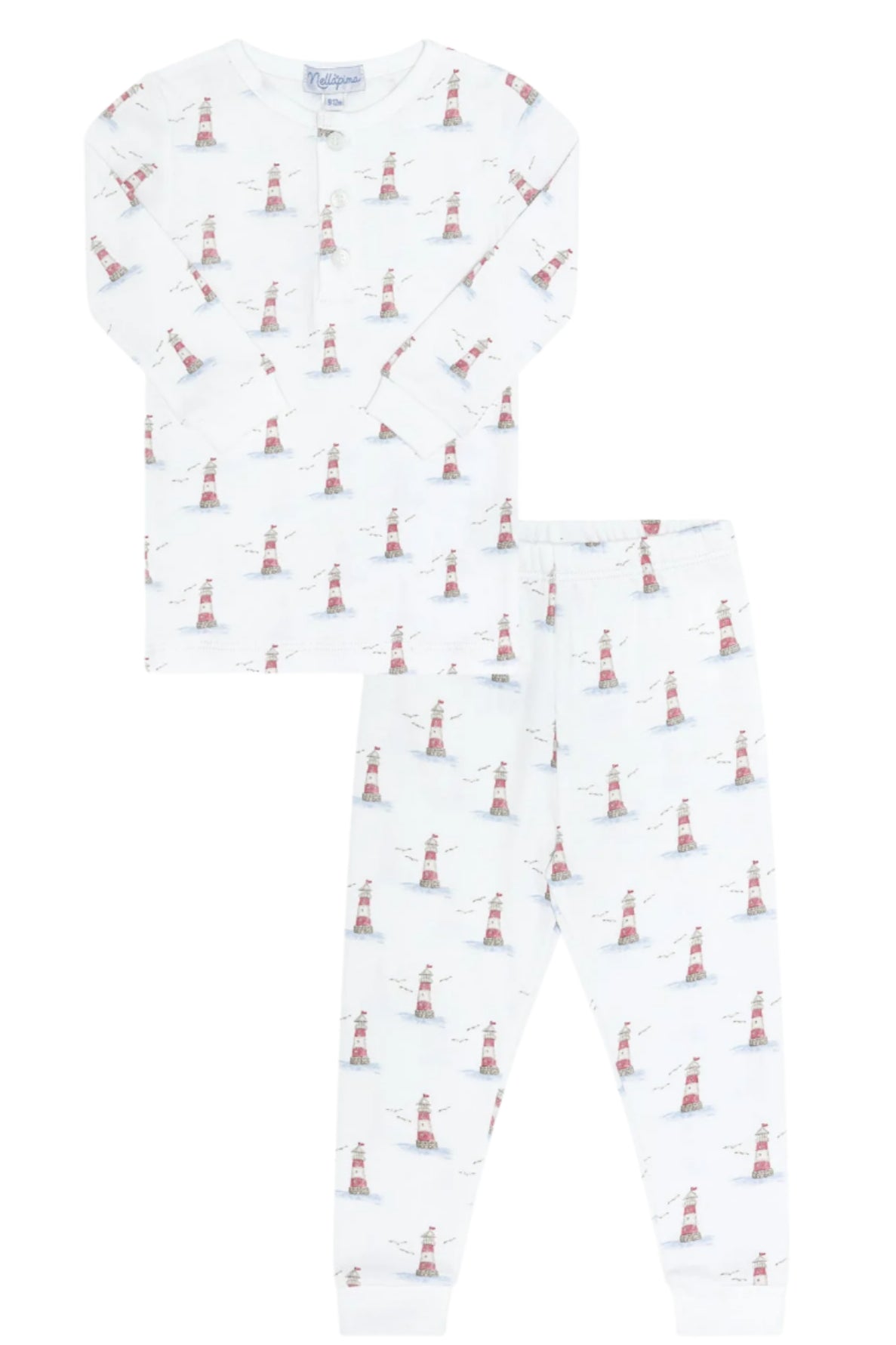 Lighthouse Print Pajama - HoneyBug 