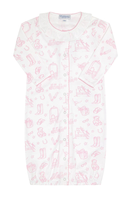 Pink Lone Star Toile Converter Gown - HoneyBug 