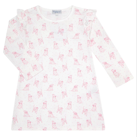 Pink Puppy Love Print Playtime Dress - HoneyBug 