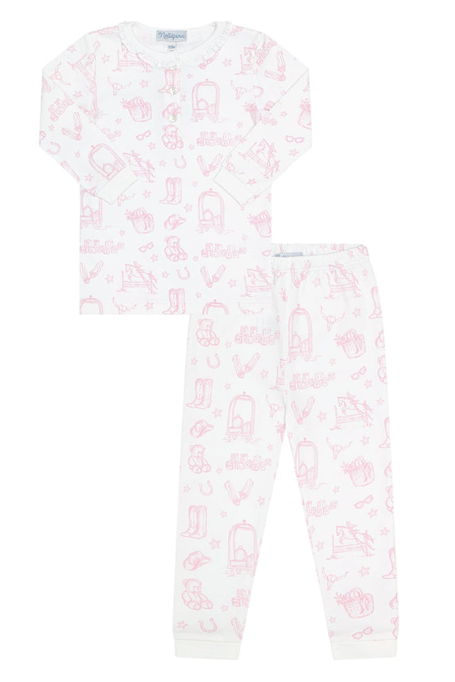 Pink Lone Star Toile Pajamas - HoneyBug 