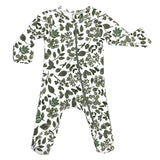 Organic Footie - Green Leaves