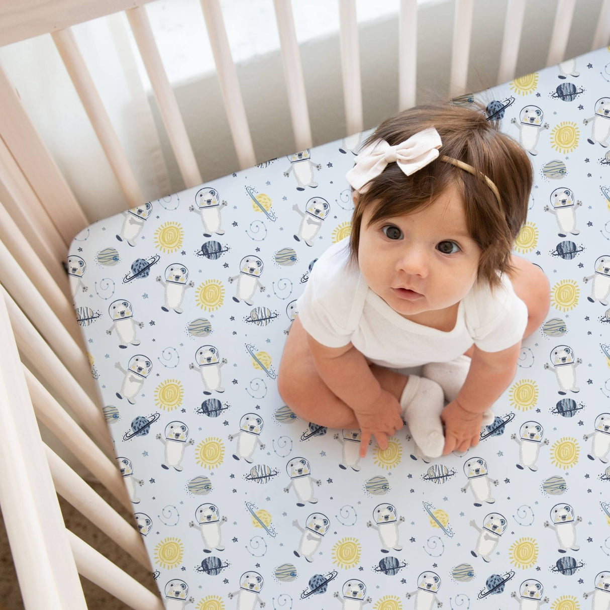 Organic Crib Sheet - Space Bears