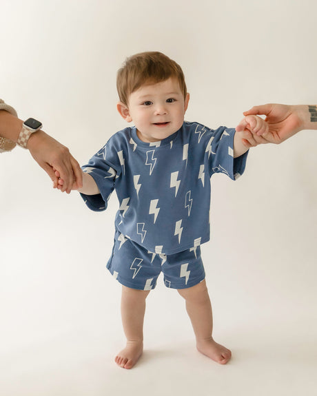 Shorts Set | Blue Bolts - HoneyBug 