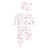 Pink Pawprints in the Park Onesie + Hat