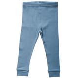 Organic Ribbed Cotton Legging - Ocean Blue