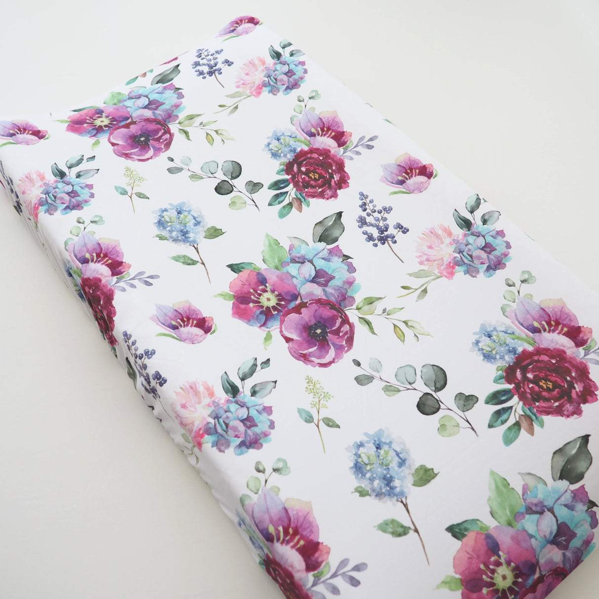 Changing Pad Cover - Blue Floral - HoneyBug 
