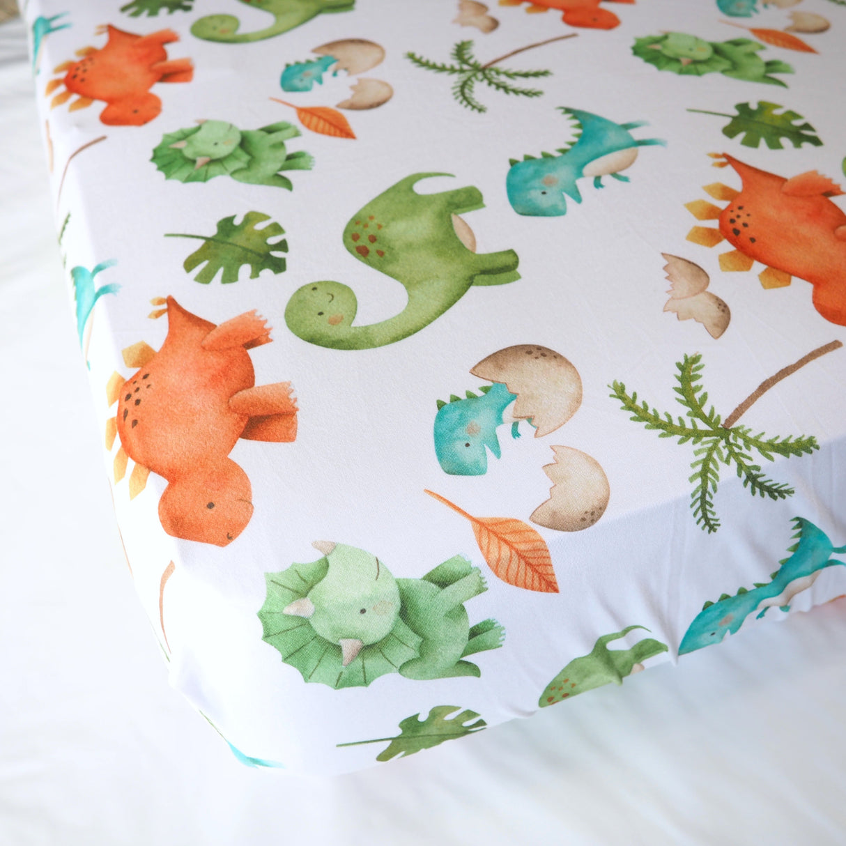 Fitted Crib Sheet - Dinosaurs - HoneyBug 