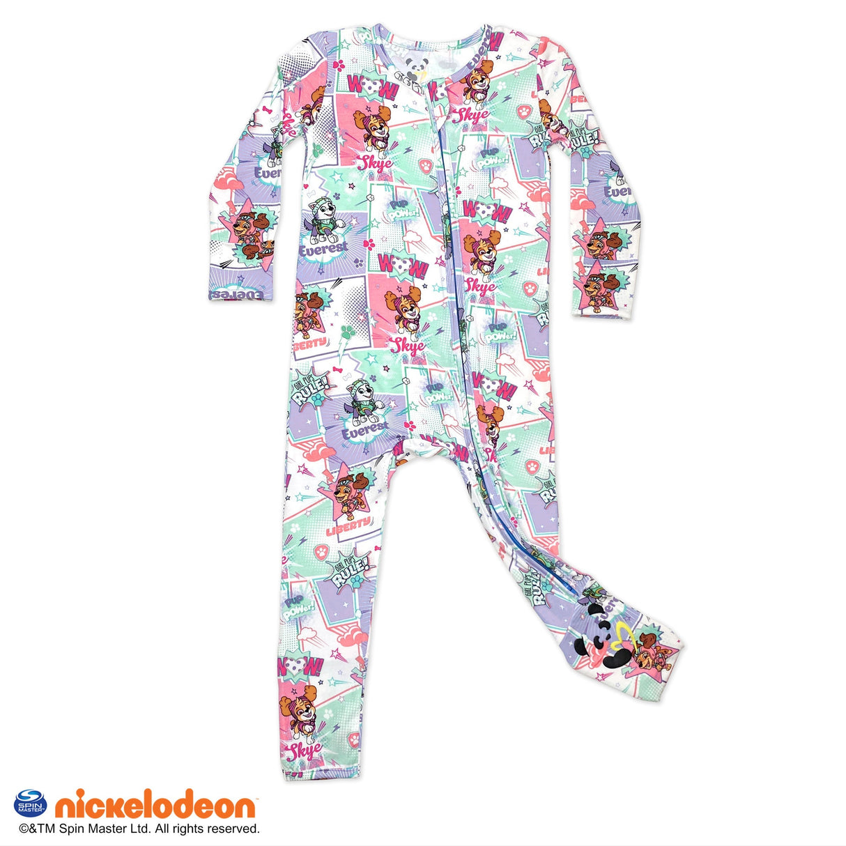 PAW Patrol: Comic Girl Pups Bamboo Convertible Footie - HoneyBug 