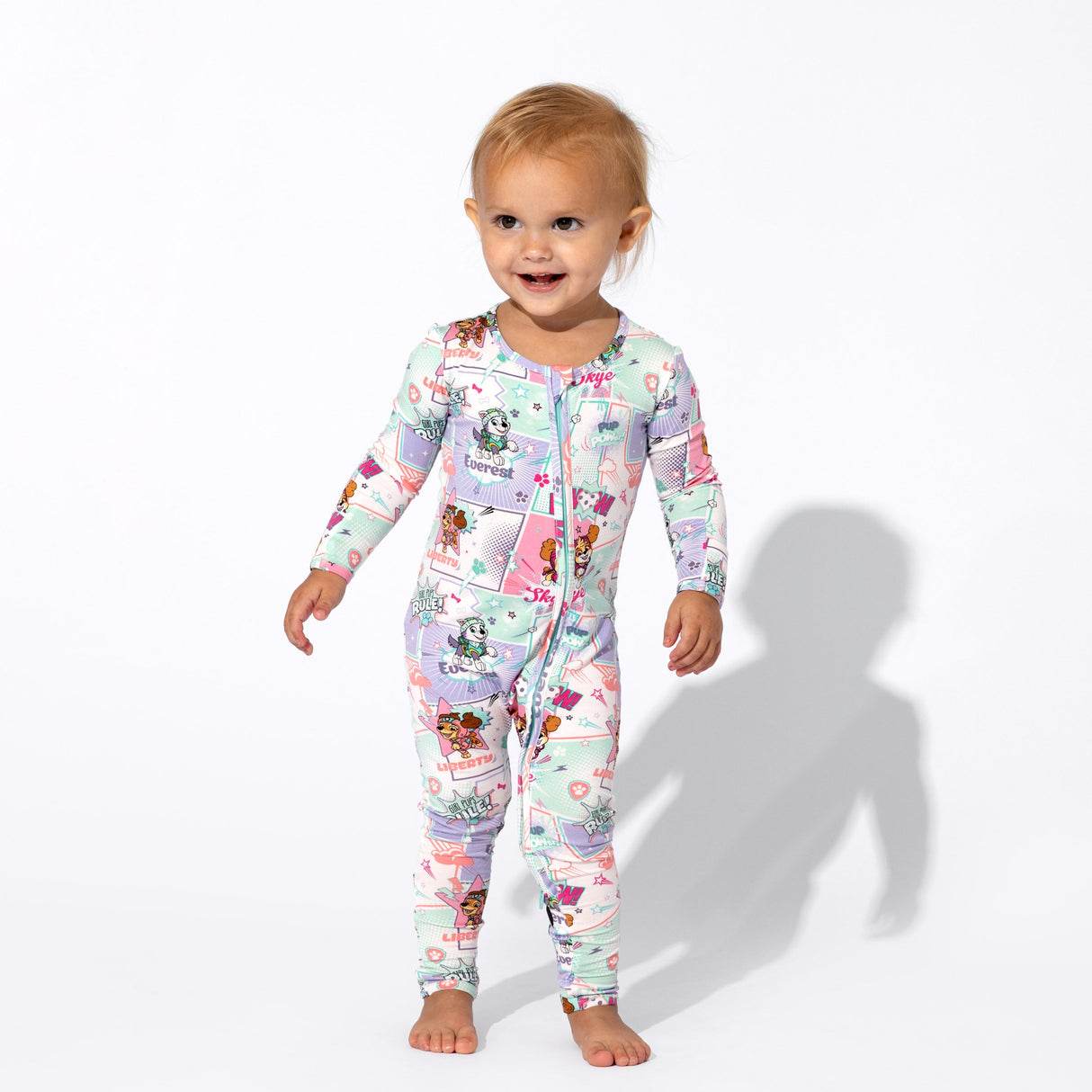 PAW Patrol: Comic Girl Pups Bamboo Convertible Footie - HoneyBug 