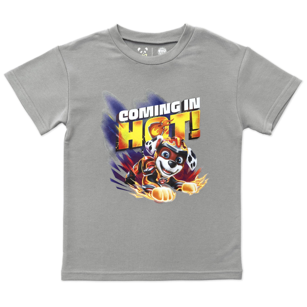 PAW Patrol: The Mighty Movie Marshall Stormy Grey Bamboo Terry Kids Oversized T-Shirt - HoneyBug 