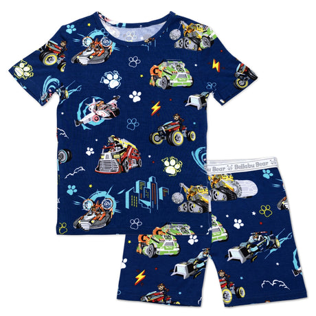 PAW Patrol: The Mighty Movie - Mighty Vehicles Bamboo Kids Pajama Short Set - HoneyBug 