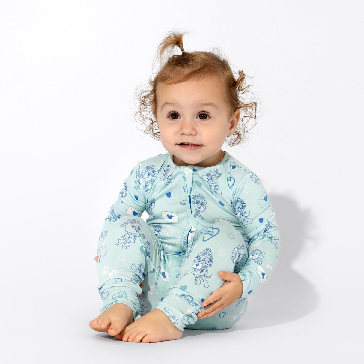 Sweet Hearts Blue Bamboo Convertible Footie - HoneyBug 