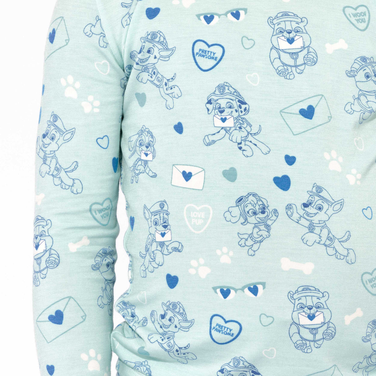 PAW Patrol: I Woof You Blue Bamboo Kids Pajamas - HoneyBug 