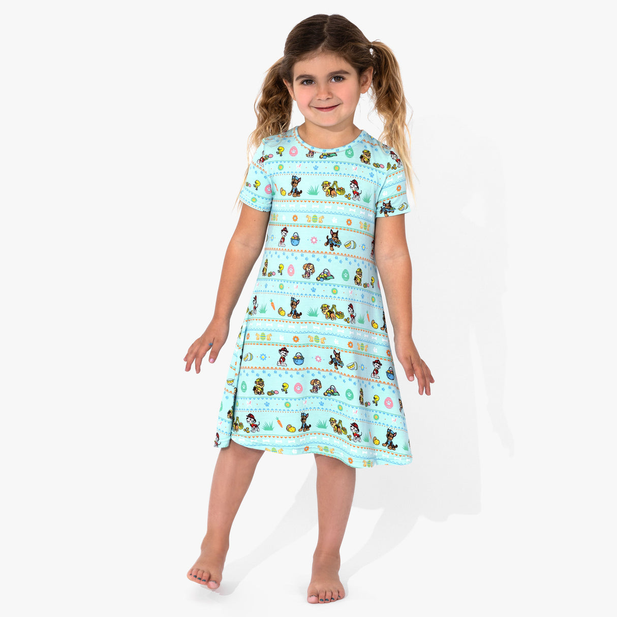 PAW Patrol: Easter Bamboo Girls' Short Sleeve Dress - HoneyBug 