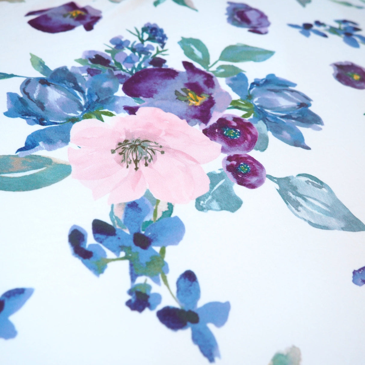 Fitted Crib Sheet - Purple & Blush Floral - HoneyBug 