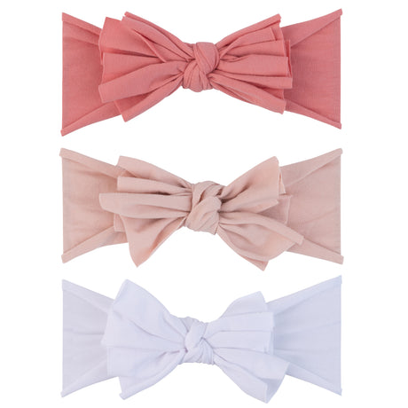 3 Pack Headband Set - Fuchsia, Blush & White - HoneyBug 