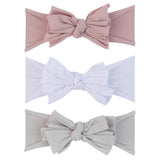 3 Pack Headband Set - Mauve Lavender, Grey & White - HoneyBug 