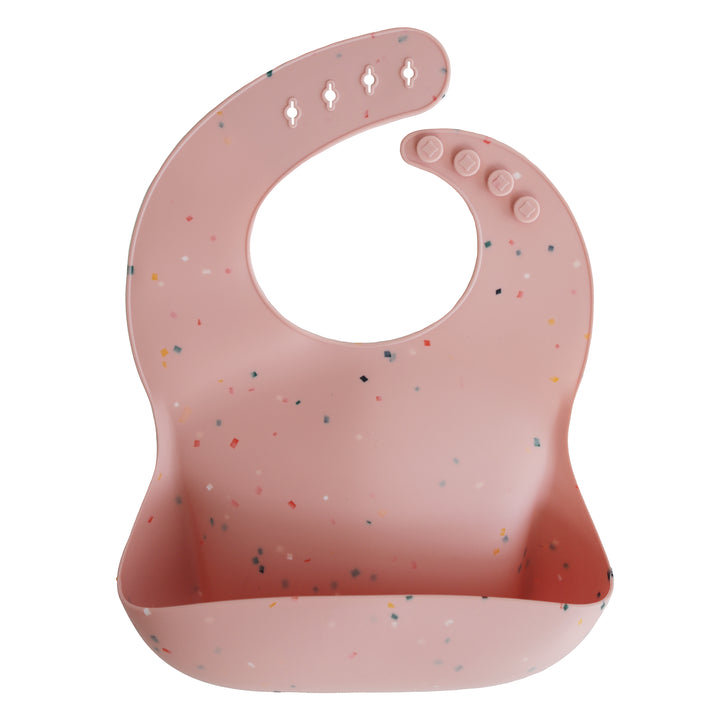 Silicone Baby Bib - Powder Pink Confetti - HoneyBug 