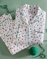 Men's Pima Pajama Set in Merry Meow - HoneyBug 