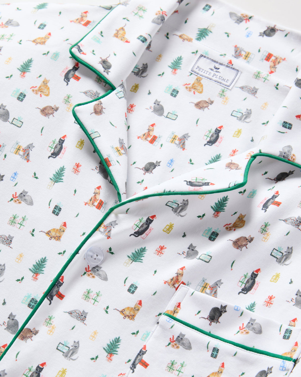 Men's Pima Pajama Set in Merry Meow - HoneyBug 