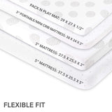 Pack N Play I Portable Crib Sheet Set - Grey Dottie - HoneyBug 