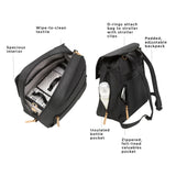 Meta Backpack - Black Matte Canvas - HoneyBug 