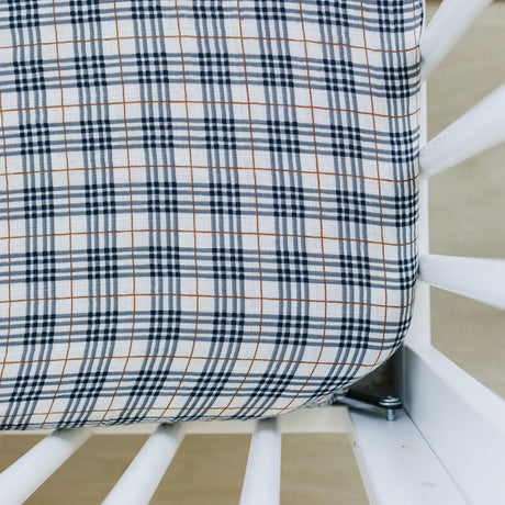 Vintage Plaid Muslin Crib Sheet - HoneyBug 