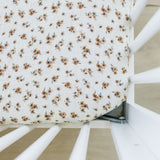 Autumn Bloom Muslin Crib Sheet - HoneyBug 