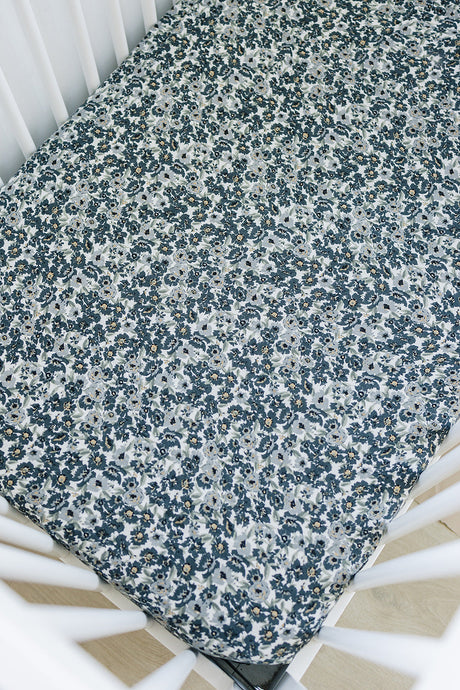 Liberty Floral Muslin Crib Sheet - HoneyBug 