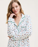 Women's Pima Pajama Set in Merry Meow - HoneyBug 