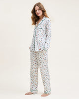 Women's Pima Pajama Set in Merry Meow - HoneyBug 