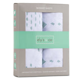 Bassinet Sheet Set - Sage Diamond - HoneyBug 