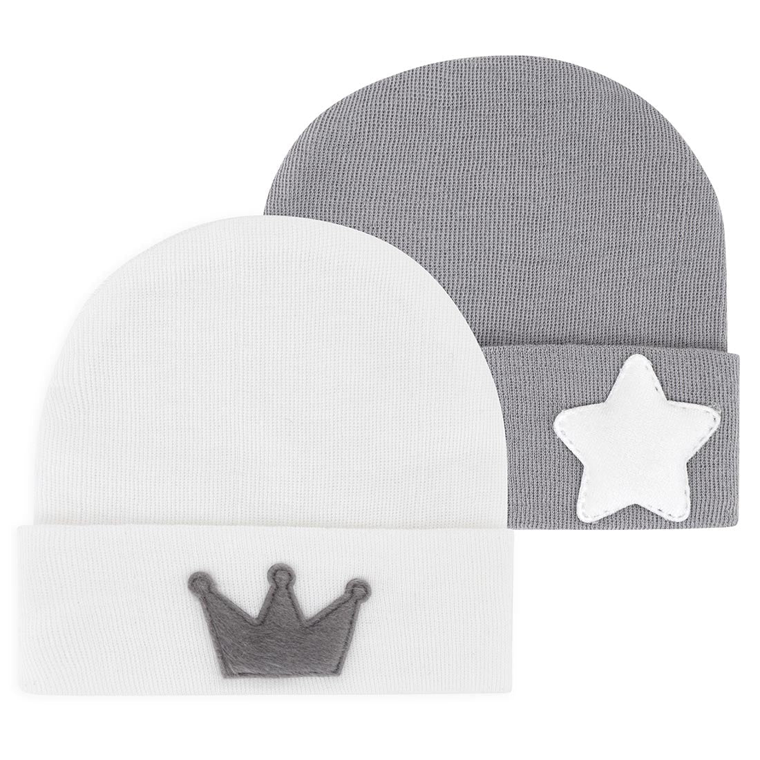 Newborn Hospital Hats - Grey & White