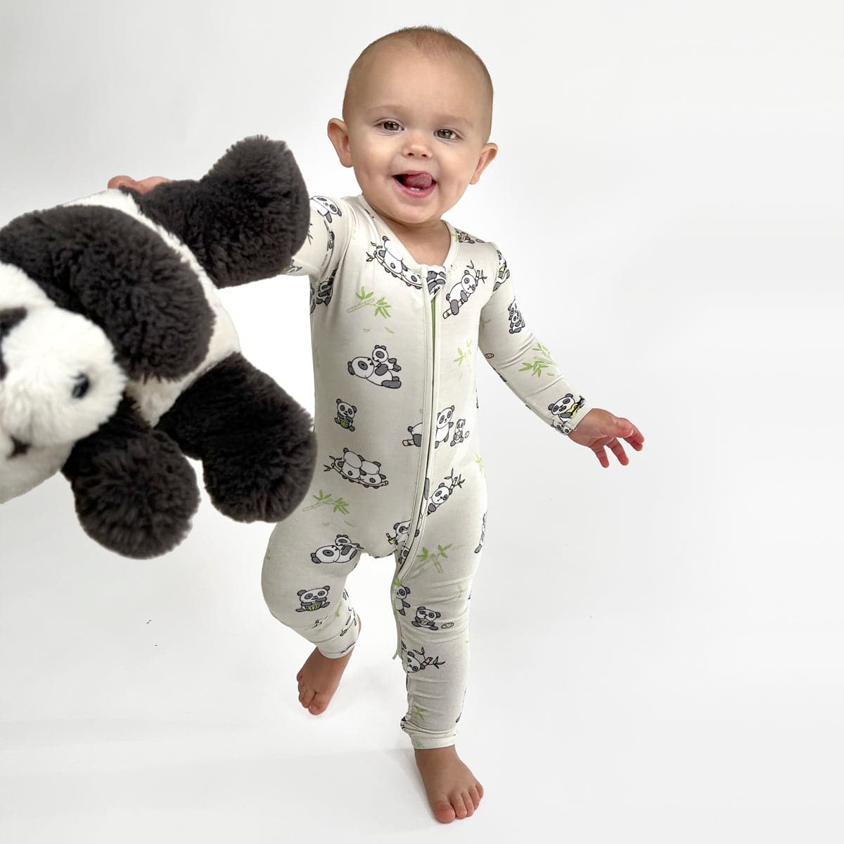 Panda Bamboo Convertible Footie - HoneyBug 