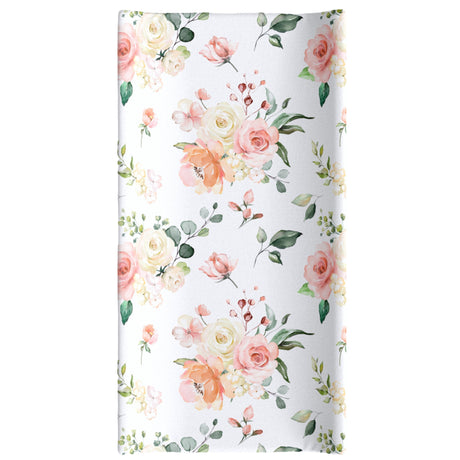 Changing Pad Cover - Peach Floral - HoneyBug 