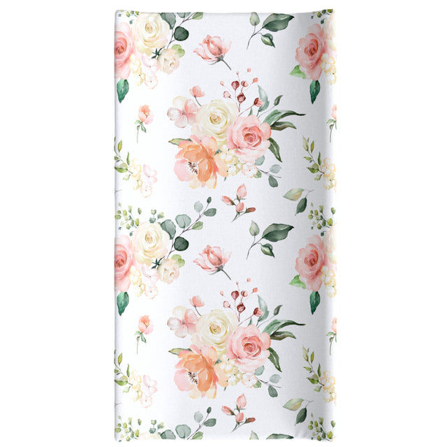 Changing Pad Cover - Peach Floral - HoneyBug 