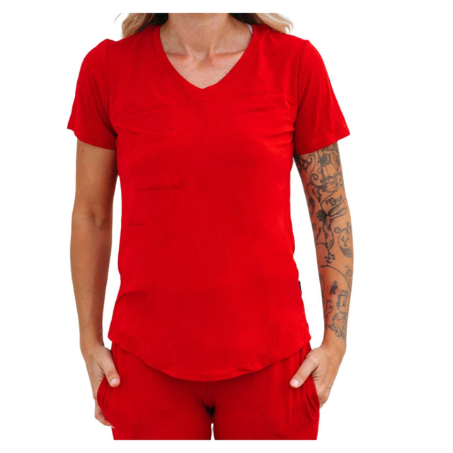 MAMA V-NECK- Red - HoneyBug 