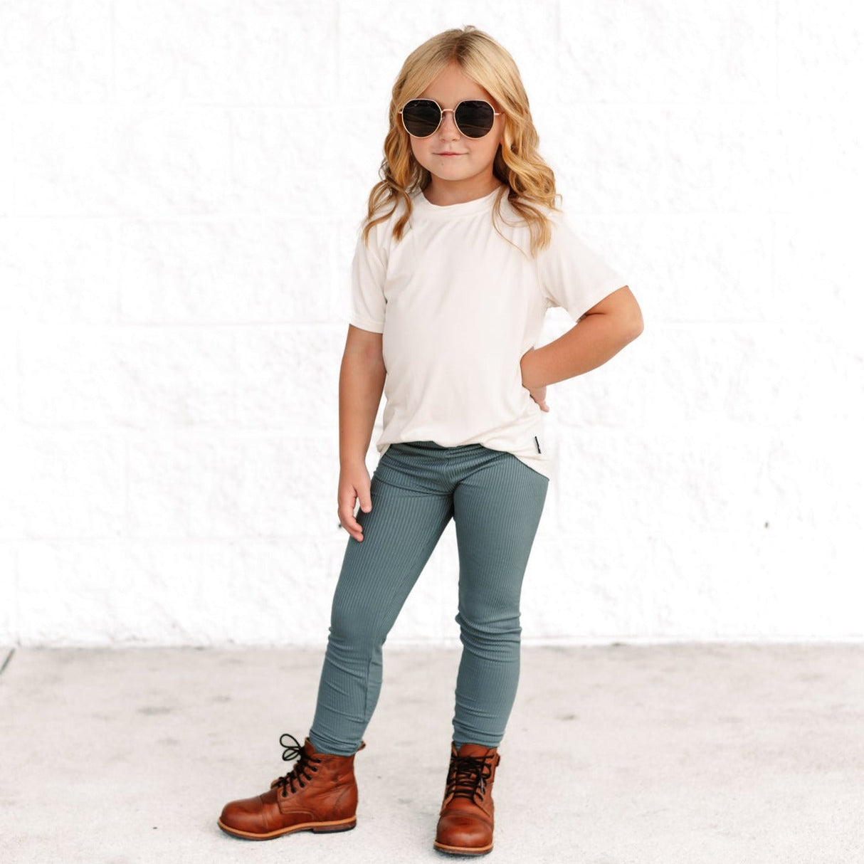 BAMBOO RIB LEGGINGS- Slate - HoneyBug 