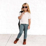 BAMBOO RIB LEGGINGS- Slate - HoneyBug 