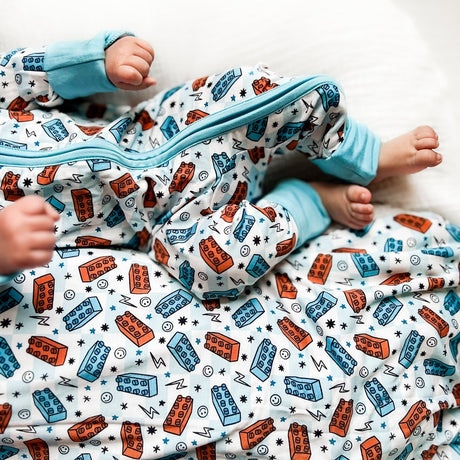 ZIP ROMPER- Legos - HoneyBug 