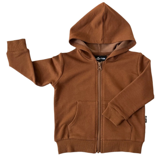 ZIP HOODIE- Bark Bamboo French Terry - HoneyBug 