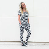 MAMA V-NECK- B+W Check - HoneyBug 