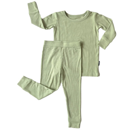 LONG SLEEVE 2 PIECE SETS- Pistachio Ribbed - HoneyBug 