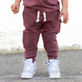 JOGGERS- Oxblood Snow Wash French Terry - HoneyBug 