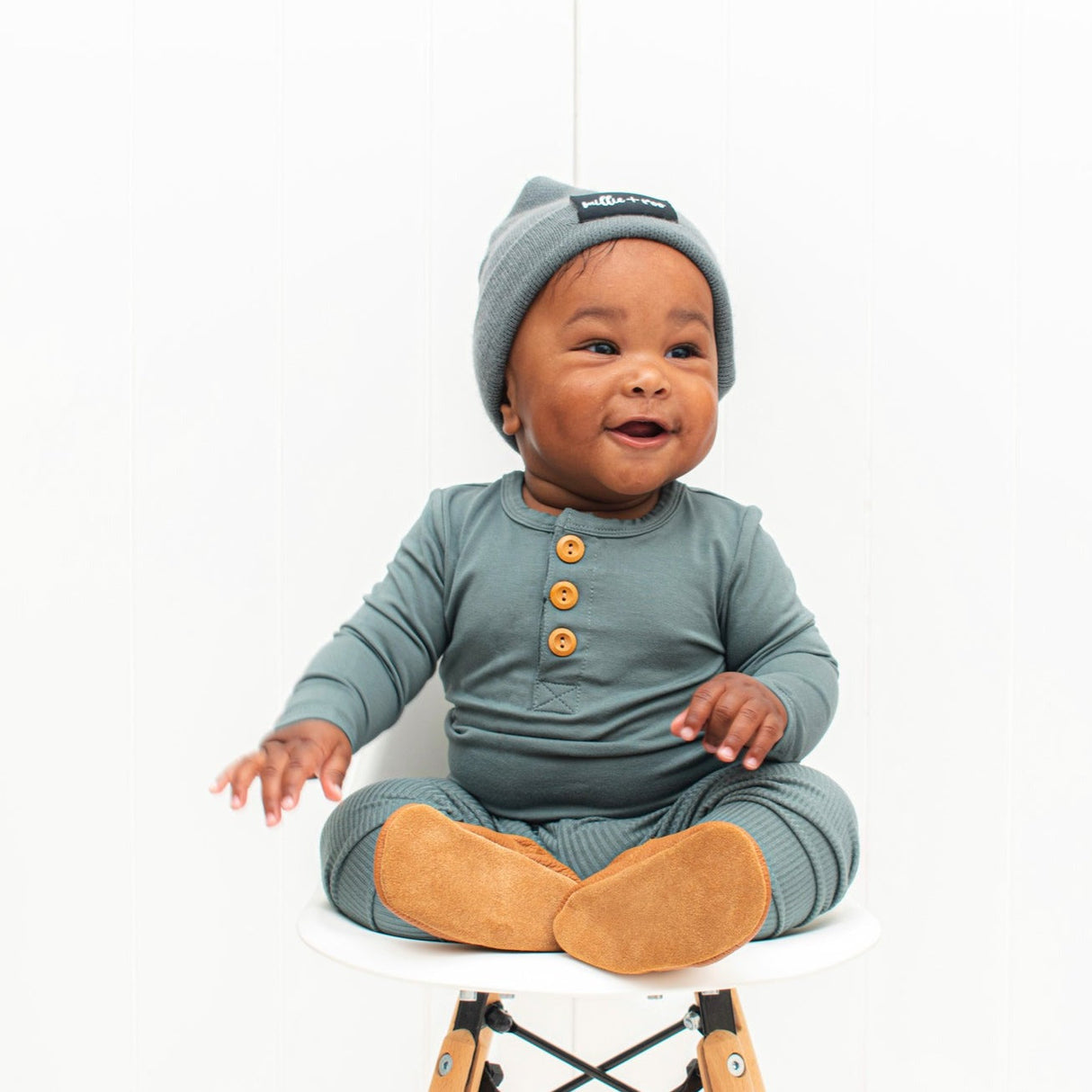 HENLEY LONG SLEEVE- Slate - HoneyBug 