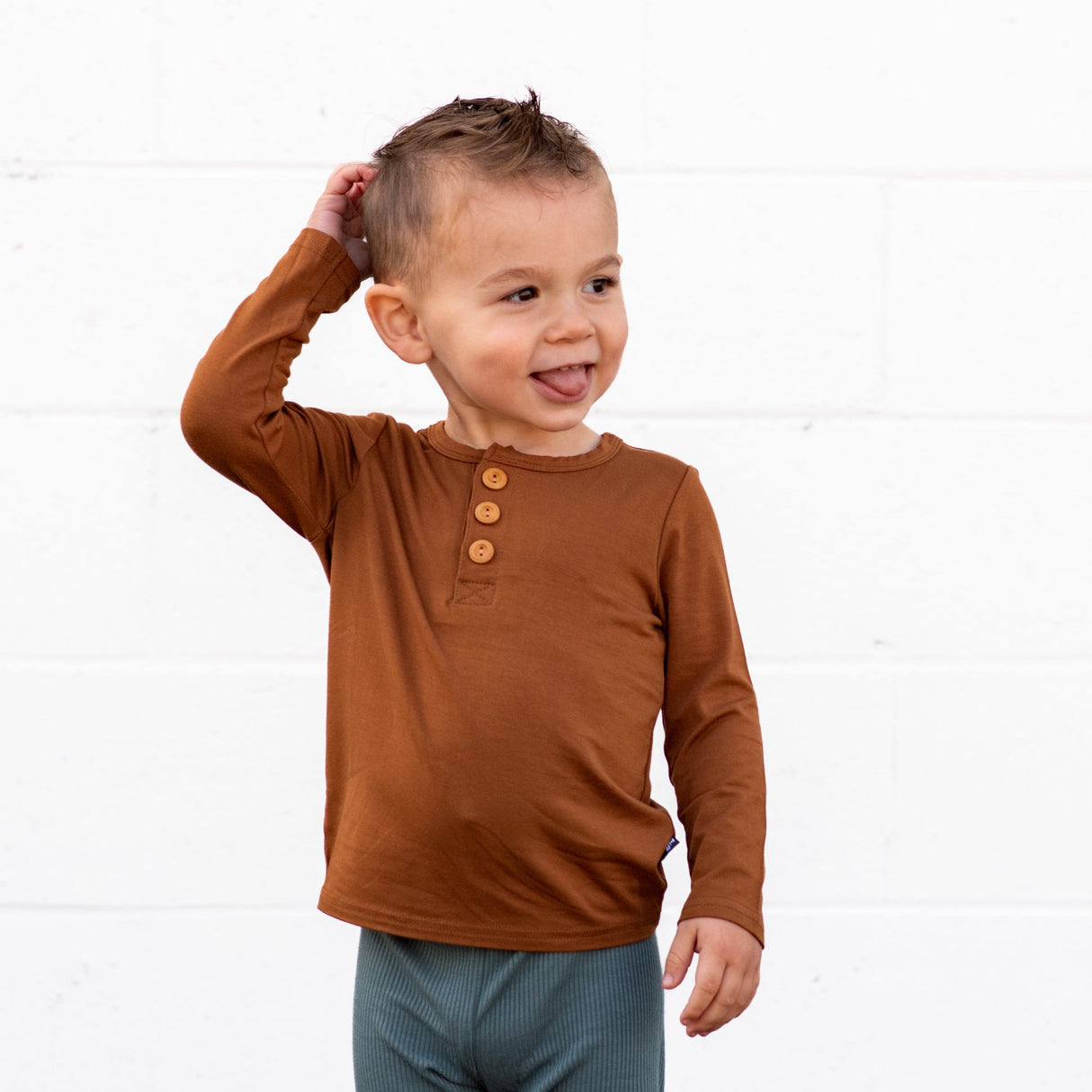 HENLEY LONG SLEEVE- Sienna - HoneyBug 