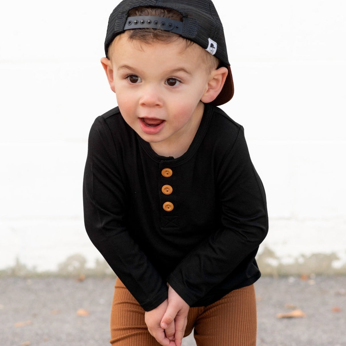 HENLEY LONG SLEEVE- Midnight - HoneyBug 